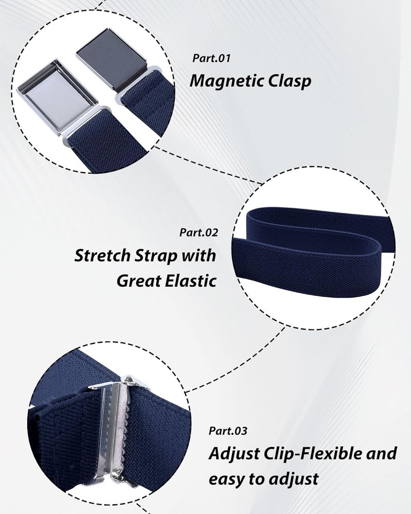 Kajeer Kids Boy Belt Magnetic Belts Adjustable Elastic Belt Magnetic Buckle for Boys Girls(4 PCS) - Image 5